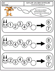 çocuklar için sayılar örüntü çalışma sayfaları